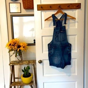 Dark-washed, short-overalls. Medium from l.e.i.